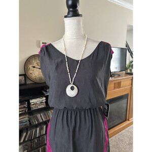 Women’s Handmade White Sea Shell Long Statement Necklace Round Shell Pendant